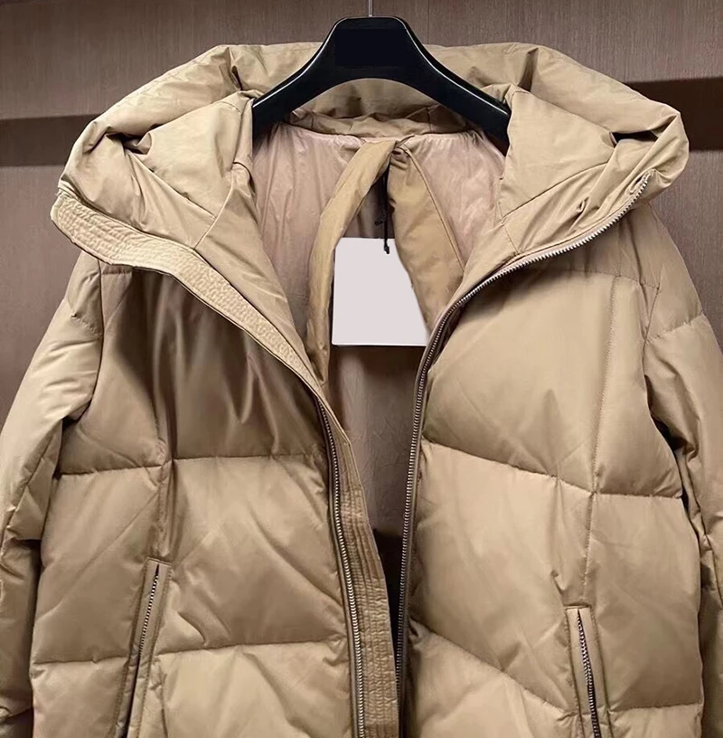 Female Winter Overcoat Duck Down Warm New Feather Thick Long Sleeve Casual Oversized Hooded Zip Coats Puffer Down Jacket Women