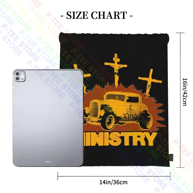 Ministry Hot Rod Band Logo European Tour 2017 Drawstring Bags Gym Bag Newest Softback Eco Friendly Clothes Backpacks