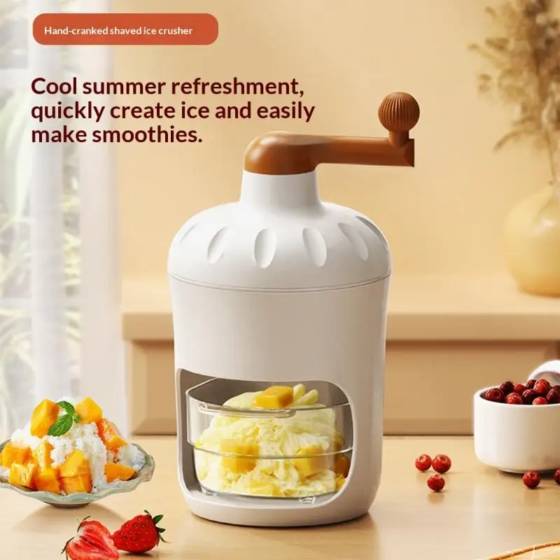 Shaved Ice Machine Small Manual Ice Crusher Home Hand-cranked Machine Making Smoothie Machine Practical Portable Ice Cream Tools