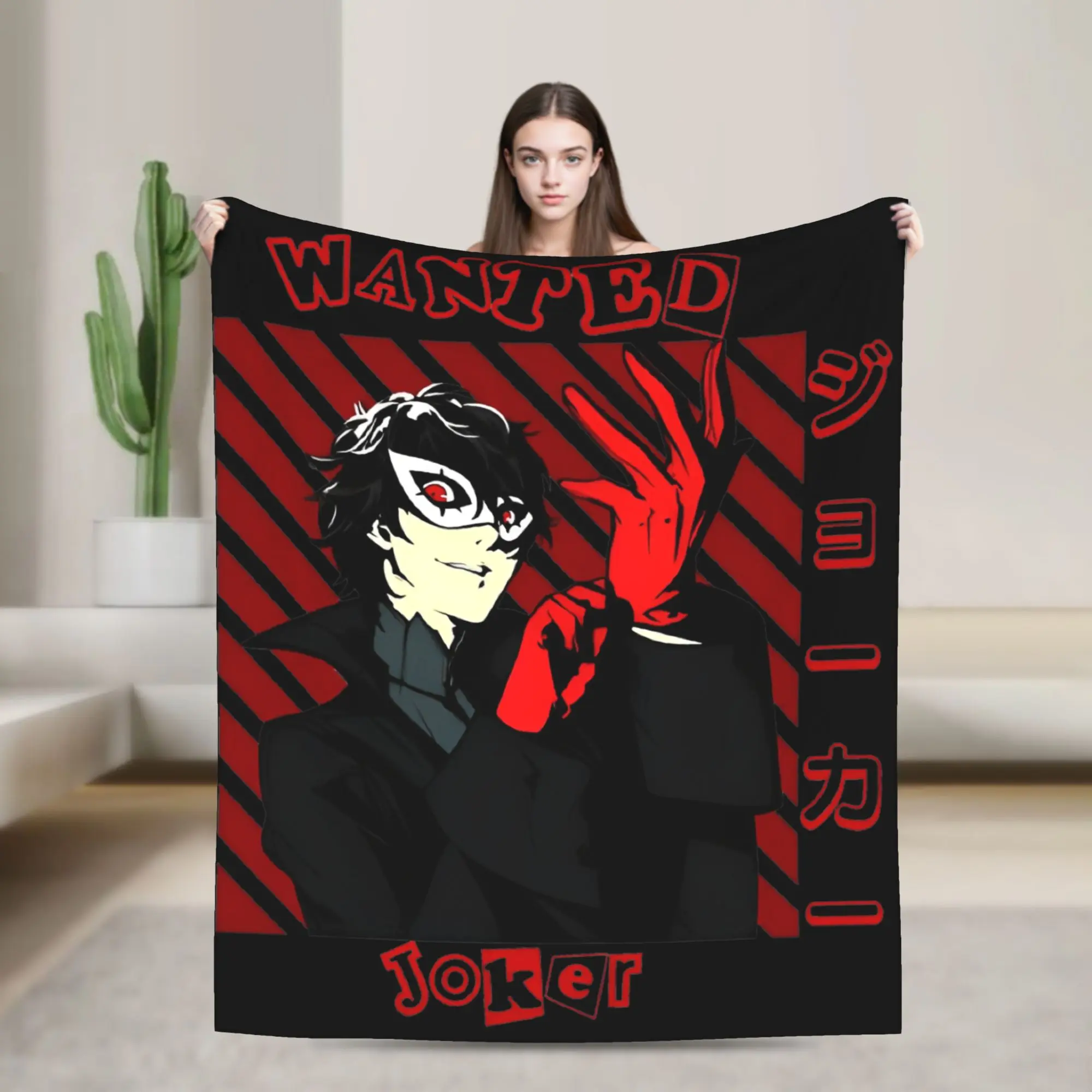 persona Joker Wanted  Blankets  Fuzzy Novelty Warm Throw Blanket for Home All Season