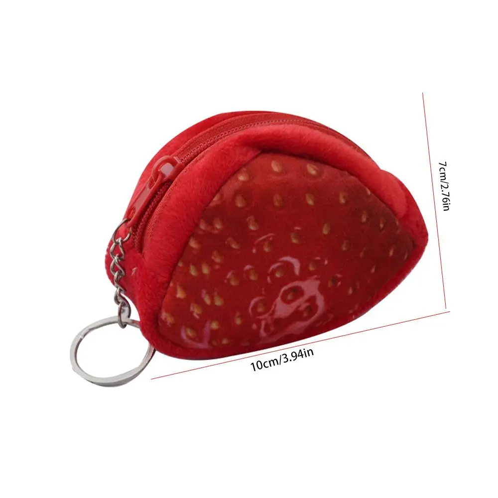 Fruit Plush Coin Purse Key Ring Large Capacity Bag Pendant Small Storage Bag Earphone Storage Bag Cartoon Keychain Outdoor