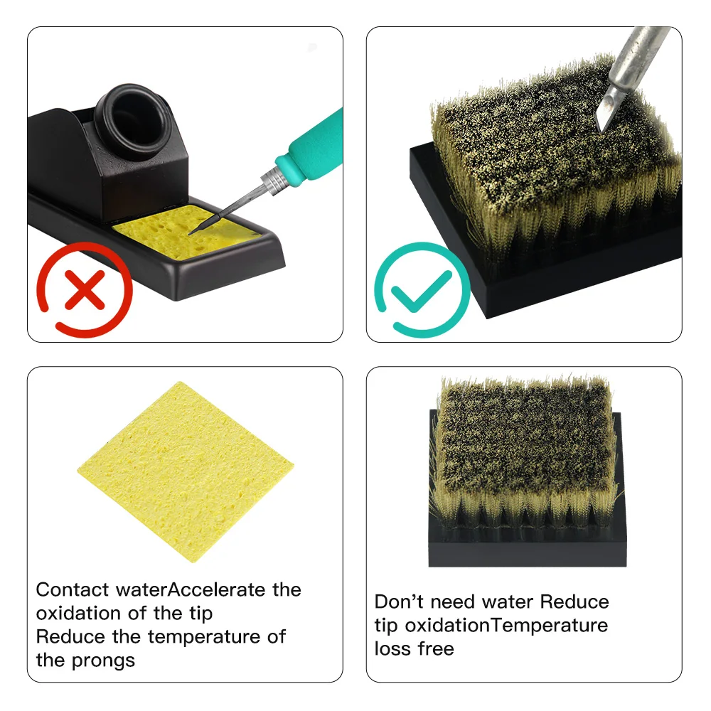 Cleaning Sponge Welding Tip Iron Cleaner Copper Wire Brush Soldering Filter Mesh Desoldering Cleaning Nozzle For Soldering irons