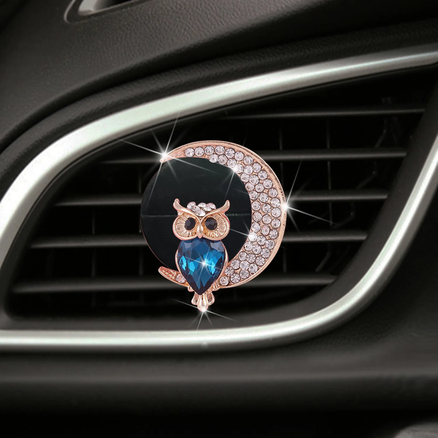 Diamond Owl Car Air Freshener Auto Outlet Perfume Clip Ornaments Car Aroma Diffuser Bling Car Accessories Interior Decor Gifts