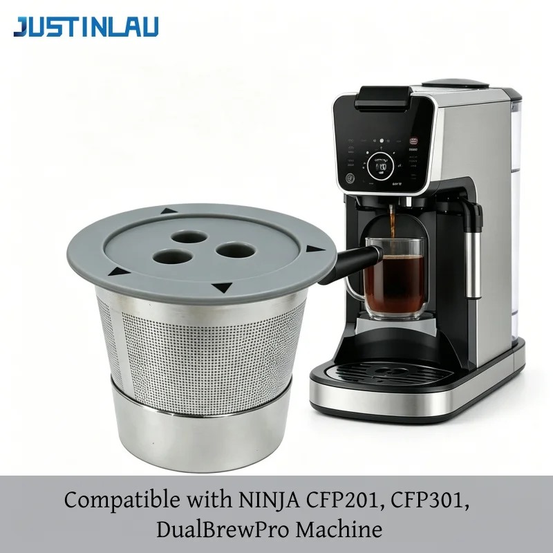JUSTINLAU Coffee Dripper for Ninja CFP201 CFP301 Dual Brew Pro Coffee Machine Reusable Coffee Powder Filter Net Barista Tools