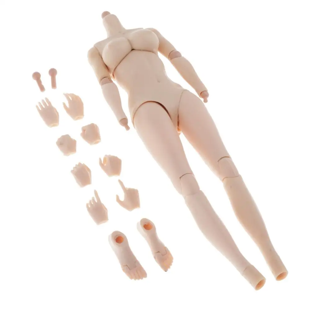 Set completo di accessori per action figure con corpo femminile da 12 pollici, giunti super flessibili, materiale TPE morbido, pelle chiara