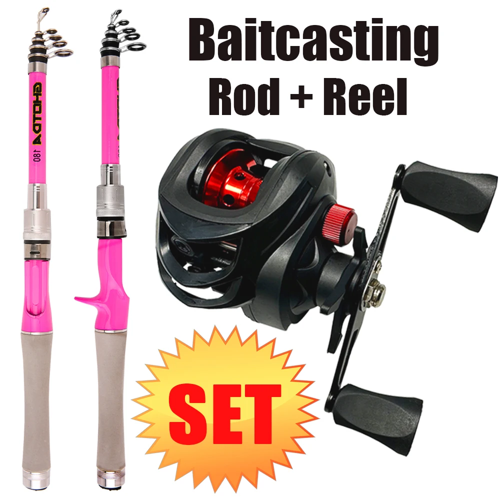 

Комплект спиннинга и катушки для приманки, розовая телескопическая Ультралегкая Удочка 1,5 м, 1,8 м, 2,1 м, 2,4 м, 7,2 м