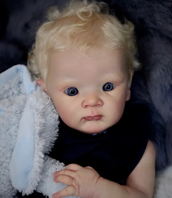 NPK 19inch Reborn Doll Kit ZAZA Unfinished Unpainted Blank Doll Parts with Cloth Body for DIY Collectible Figures