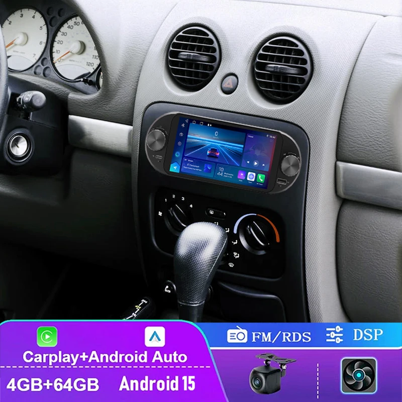 

6.8" 4+64GB For Jeep Liberty 2002-2007 Car Radio Wireless Carplay Android 15 Auto Head Unit GPS BT Plug & Play