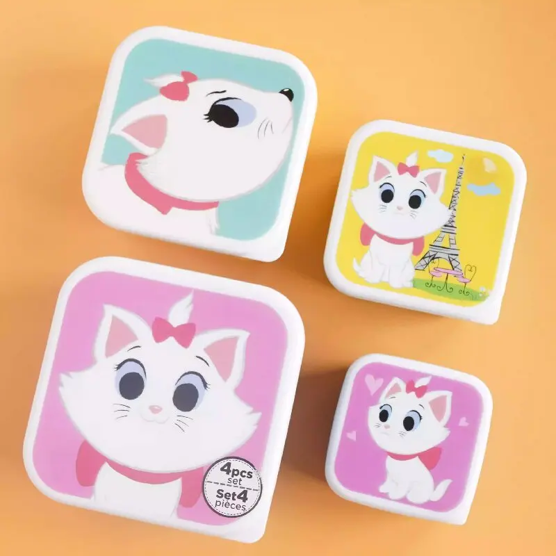 Cute Cartoon Animal Pattern Bento Box Children's Portable Fruit Box Kids Mini Snack Box Lunch Box 4pcs/set