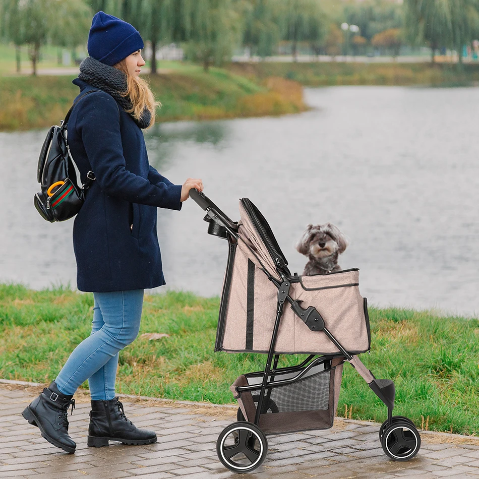 애완견 유모차 Portable pet trolleys 3 Wheels Pet Strollers Outdoor Travel Carrier Cat Dog Pet Cart Strollers