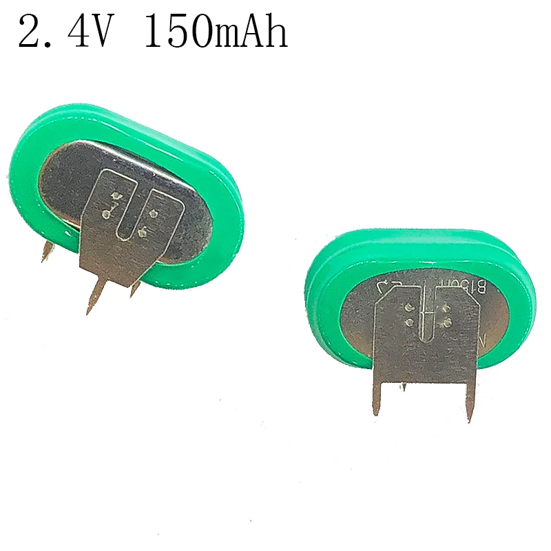 2.4V 150MAH Ni MH With Solder Pins Rechargeable button battery with 3 pins For Motherboard cycle charging battery