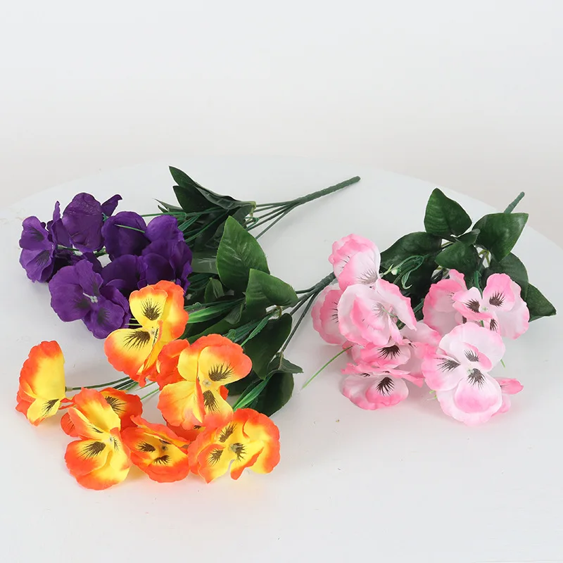 

Artificial Pansy Flowers Fake Colorful Flowers Home Garden Planter Outdoor Scene Flowers Landscape Home Decor Decorations