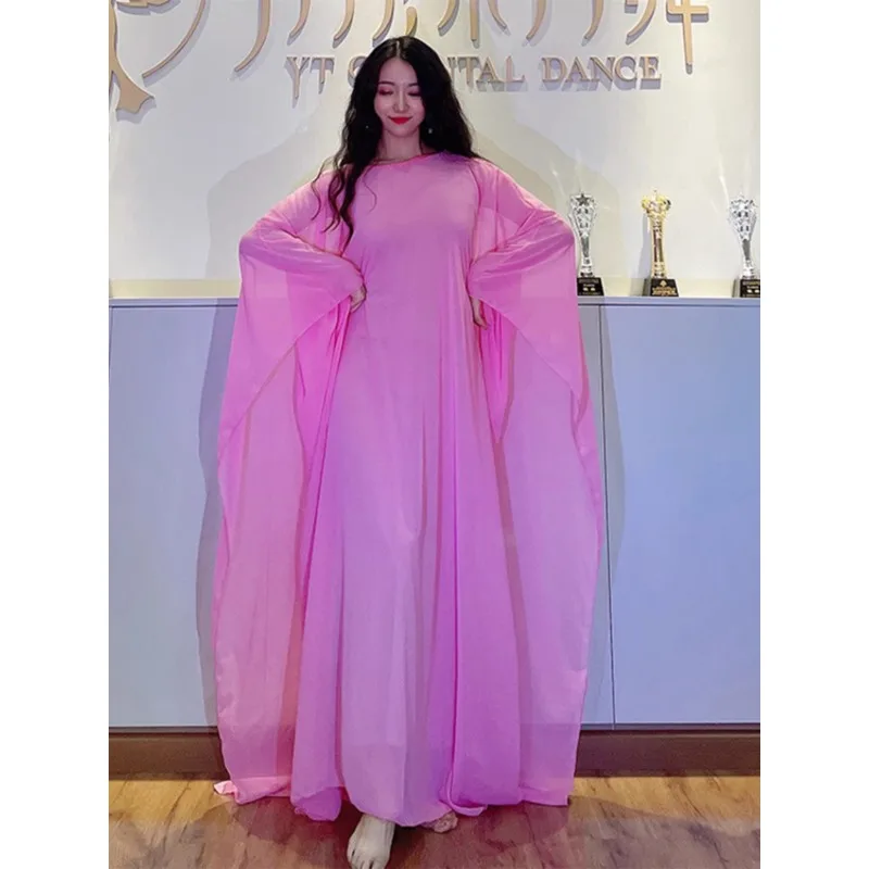 Belly dance practice outfit hair swinging dance robe outer cover backcourt outfit simple and versatile bellydance costume