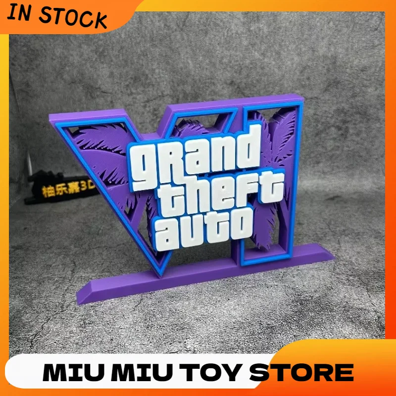 Классические игровые аксессуары для кукол-моделей: 3D-подставки с логотипом GTA6, украшения из PLA для косплея и выставок, игрушки