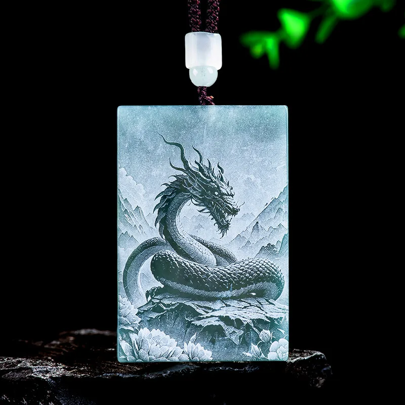 

Мьянманский жадеит, кулон с китайским зодиаком, ожерелье, бирманский нефрит, резной амулет, натуральный драгоценный камень, роскошные талисманы, винтажный камень