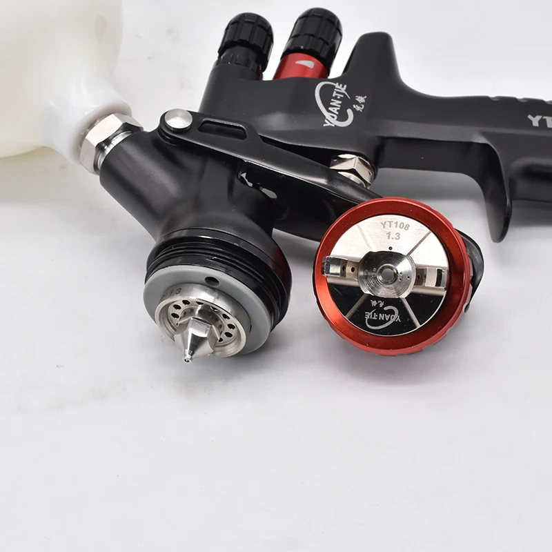 Pistola pulverizadora con boquilla de 1,3 MM de alta calidad, aerógrafo de tanque de 600CC con manómetro, pistola pulverizadora para pintura de coches