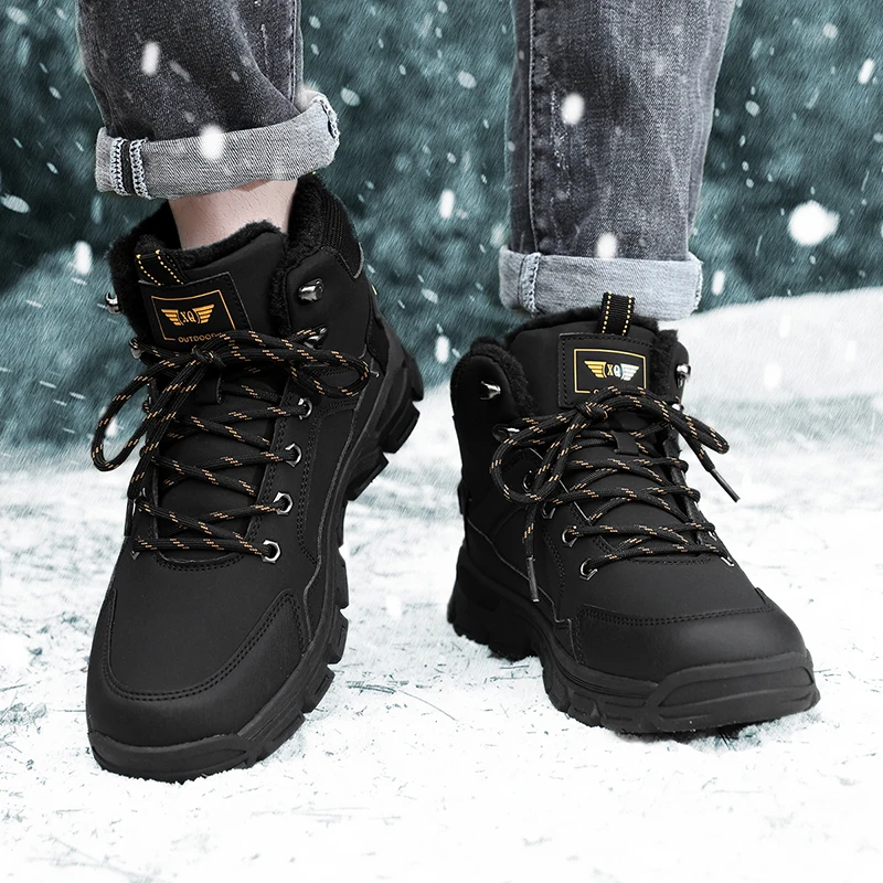 

ELUVA Men's Snow Boots Winter Thermal Waterproof Hiking Boots Anti Slip Outdoor Mountaineering Shoes Warm Trekking Boots for Men