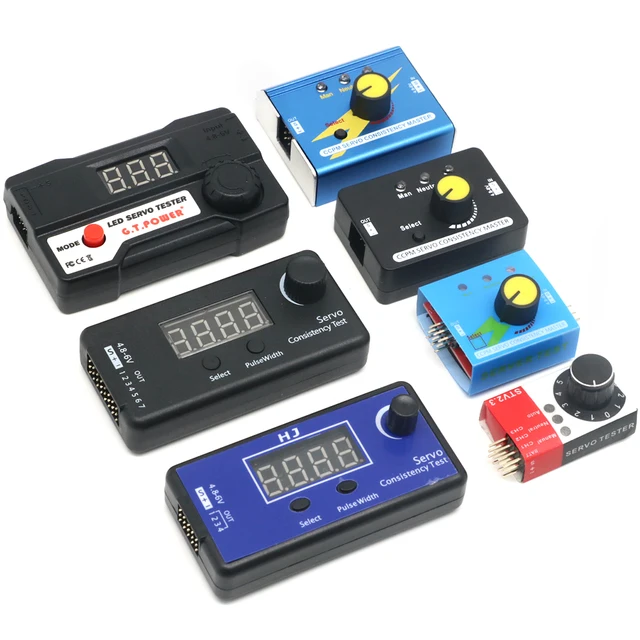 Cyfrowy tester serwomechanizmów / Tester konserwacji ESC Pomiar przekładni kierowniczej dla FPV RC Helicopter Airplane Car Servo Tester Tool