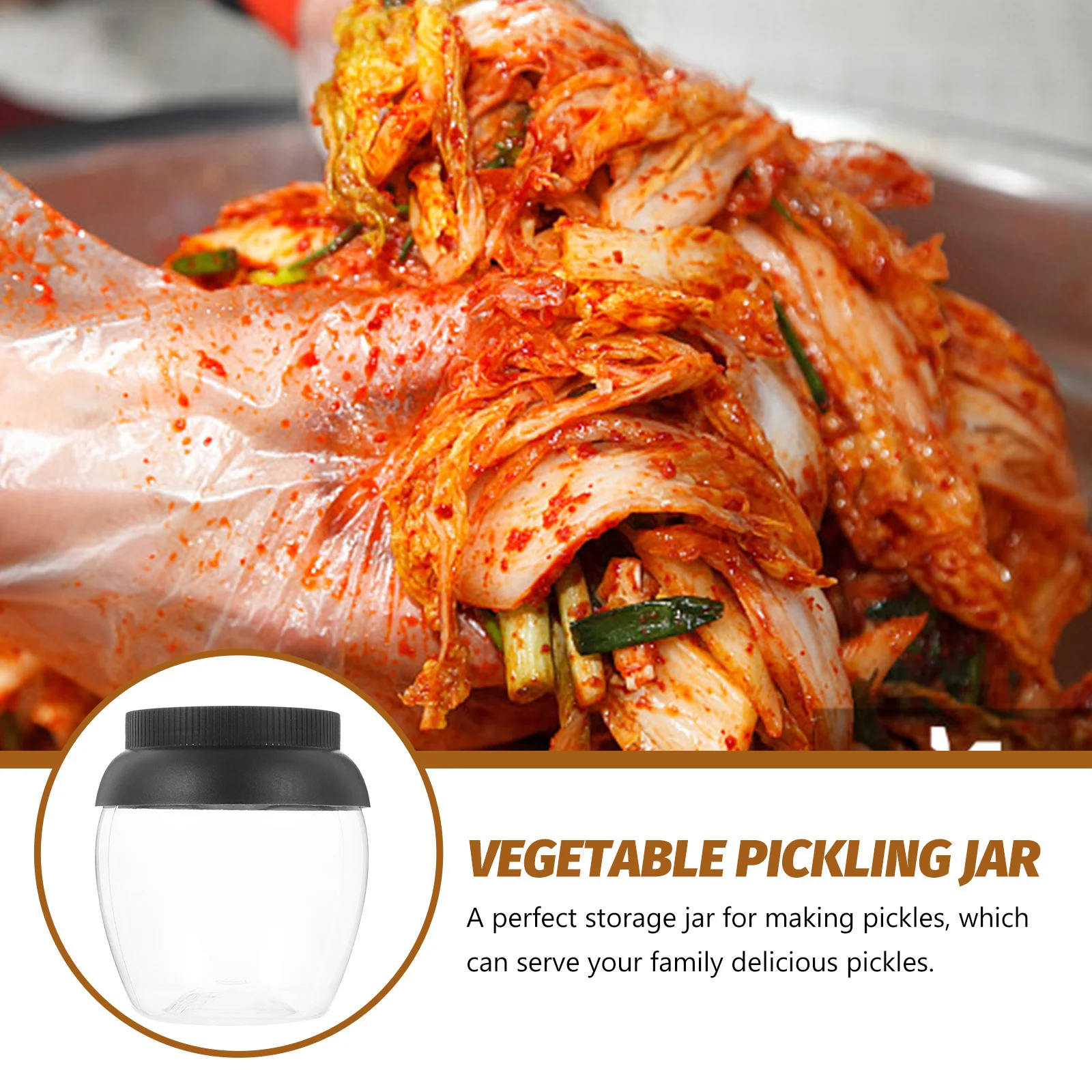 

2Pcs Pickle Jar Household Transparent Plastic Fermentation Jar Kitchen Pickling Storage Container Vitroleros Para