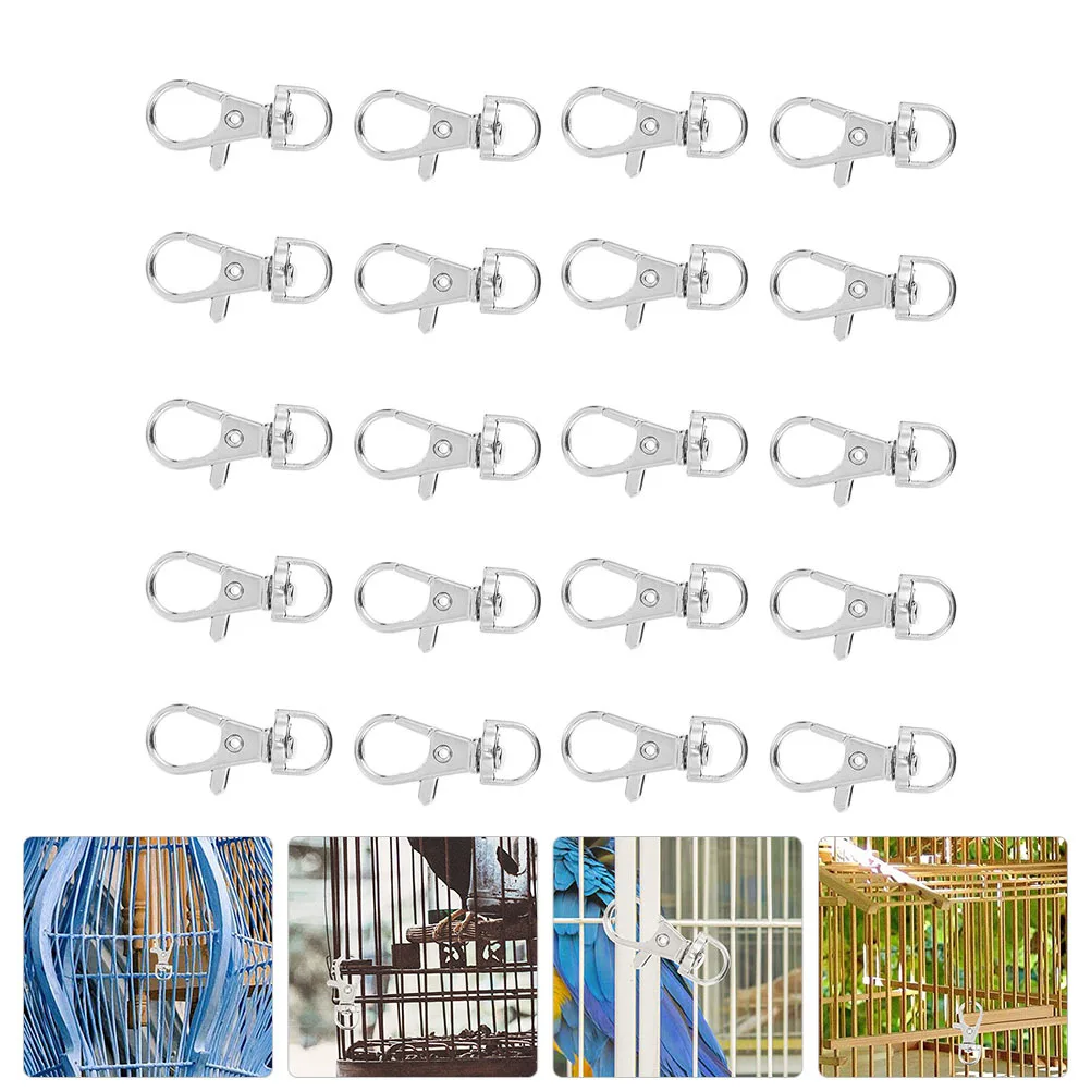 

40pcs Door Latch Pet Bird Cage Lock For Home Farm Use Multi-Function Metal Keychain Clip Durable Cage Accessories