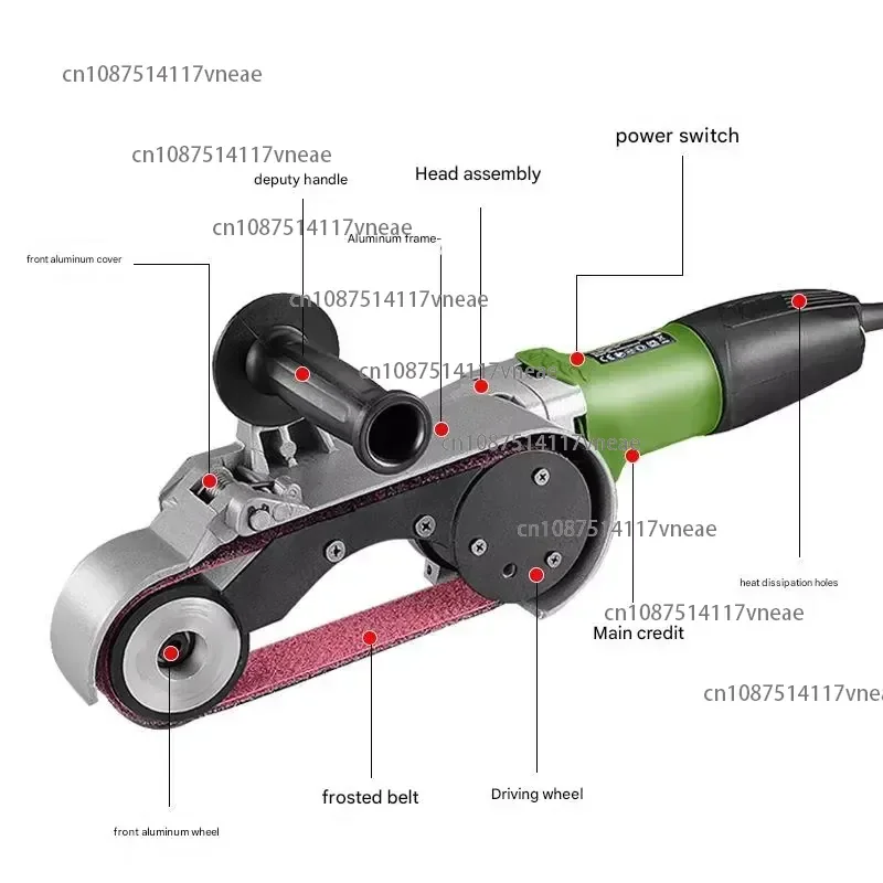 Curved Edge Belt Sander Pipe Surface Grinder Small Metal Rust Removal Brushing Stainless Steel Tube Polishing Machine