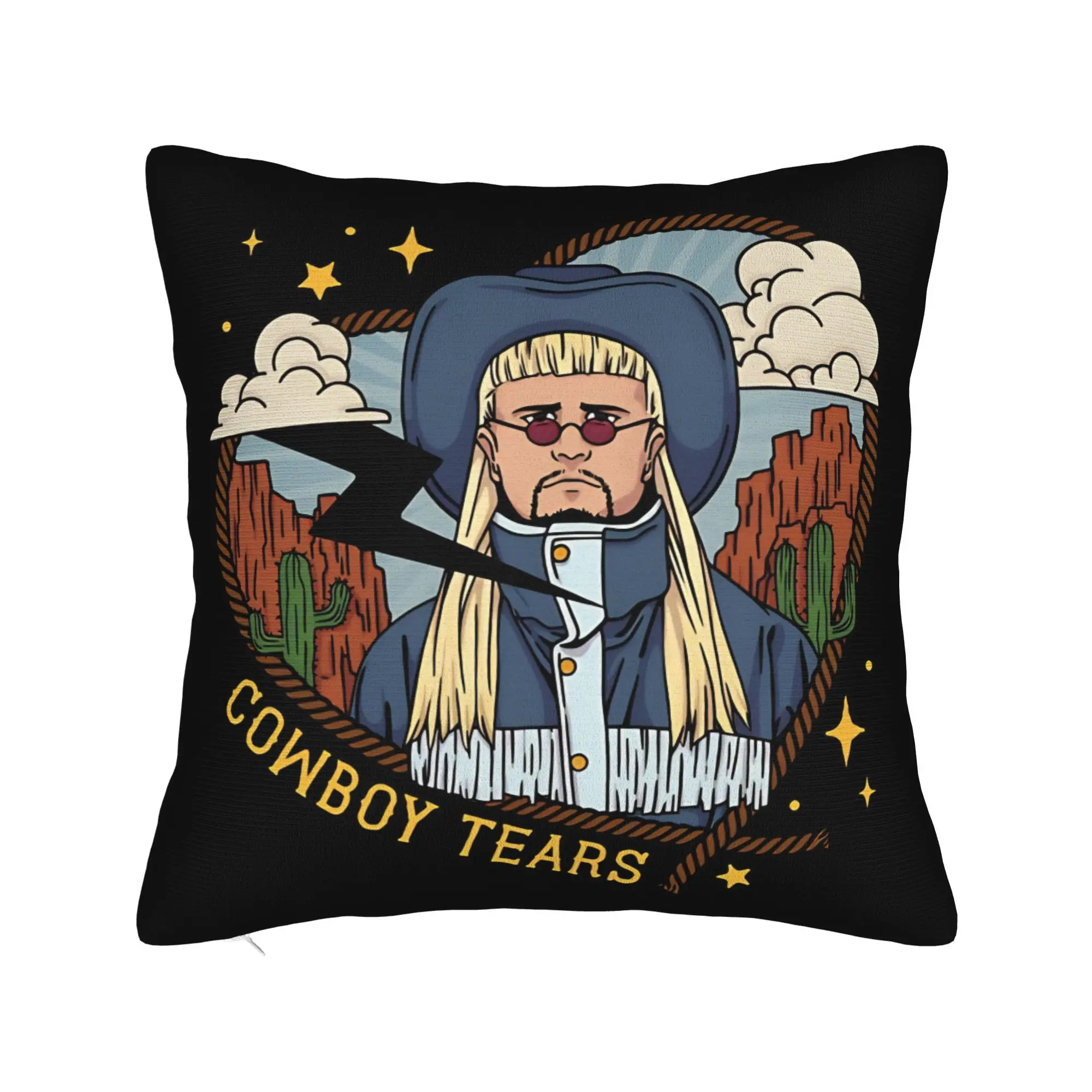 Oliver Tree Cowboy Tears Square Pillowcases Polyester Home  Cushion Cover Funny Decor Pillow Cover 45*45