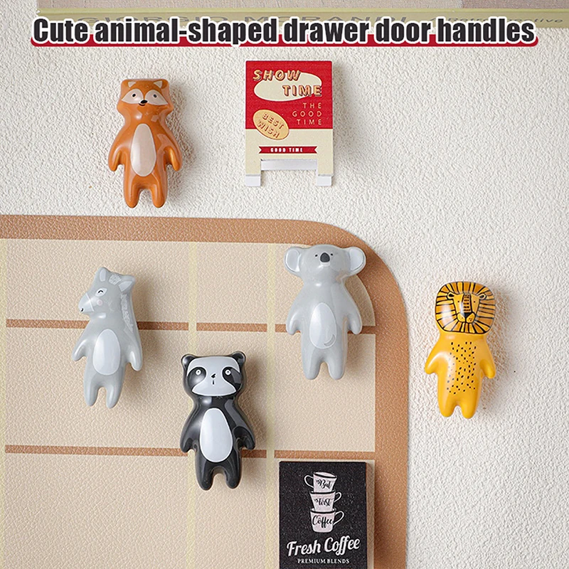 Cute Animal-shaped Ceramic Furniture Knobs, Cabinet Door Handles, Nordic Furniture Handles, Round Drawer Handles