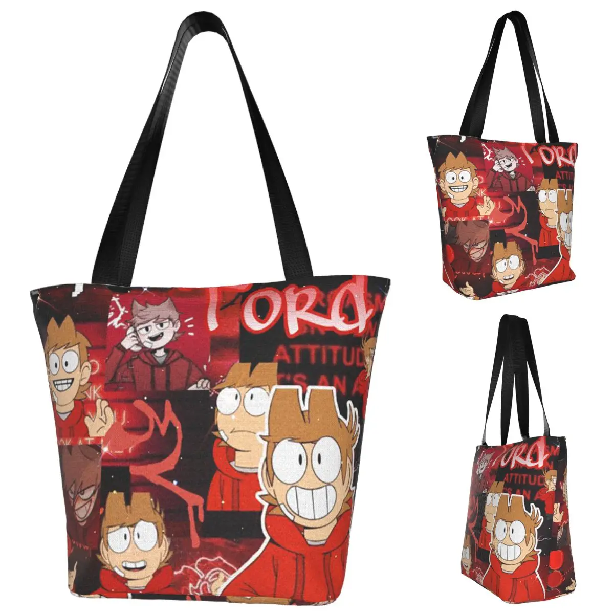 

Eddsworld Shopping Tote Bag Canvas Large Capacity Shoulder Bags Shopper Grocery Handbag for Women