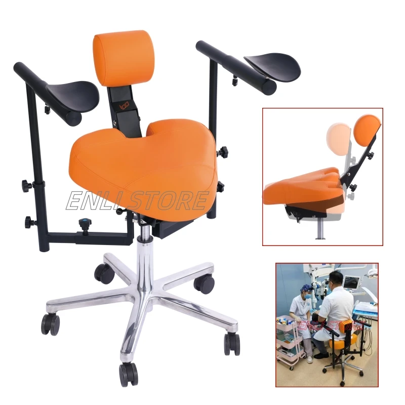 

Good Quality Dental Operating Microscope Chair Ergonomic Design Doctor Chair Flexible Armrest Lift Saddle Leather Chair