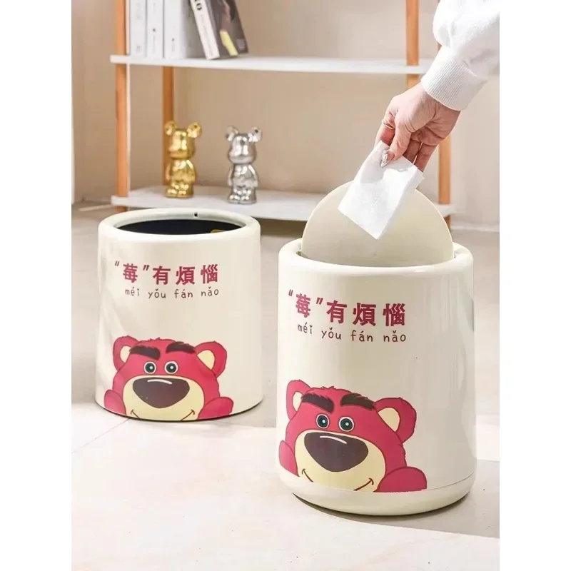 Disney home living room bedroom bathroom kitchen strawberry bear trash can ins style high-looking cartoon cute girl wholesale