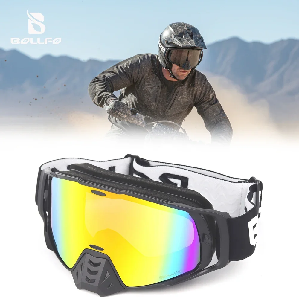 

Motorcycle Goggles Vintage UV Protection Impact Resistant Motocross Glasses Flexible Frame Helmet Fit MX ATV MTB Off Road Goggle