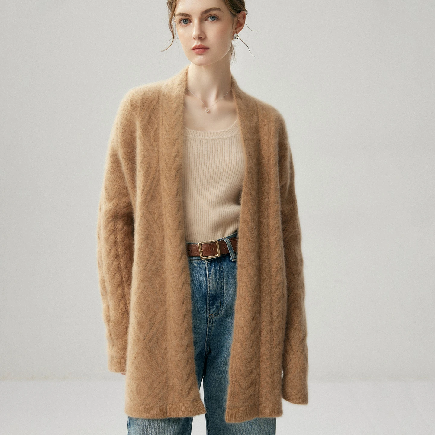 100% Cashmere Loose Poncho Cardigan Sweater Elegant Casual Fashion Shawls Soft Warm Wollen Cloak Jacket Cape Girl 2026 New