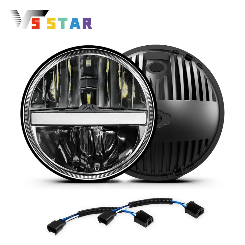 

Высокое качество, 2 шт., 7-дюймовые круглые светодиодные фары Halo DRL Turn для 2007-2015 Jeep Wrangler JK, 4 двери, неограниченное количество черных CL-1001