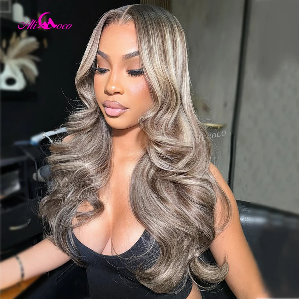 

Серо-коричневый парик с прозрачной сеткой 13x4, волнистый, с мелированием, из натуральных волос, с закрытием 5x5, предварительно проработанный, для женщин