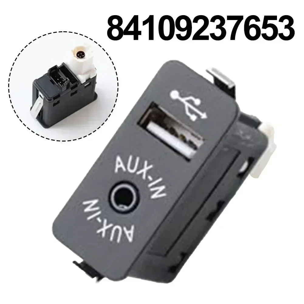 Black USB AUX In Socket Port Plug For BMW 1 3 5 Series E60 E61 E81 E87 E90 E91 USB AUX In Socket Port Plug