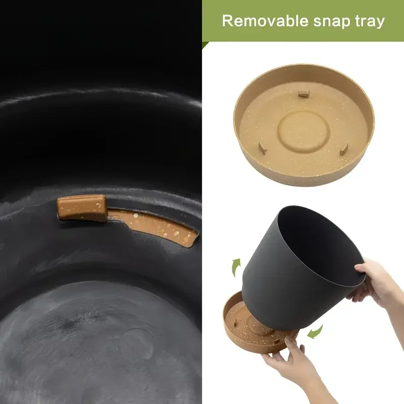 قطعتان، مجموعة أوعية الزهور 4.7 بوصة، أوعية نباتات داخلية مع فتحات تصريف وقاعدة قابلة للإزالة، أواني زهور للحديقة الخارجية طراز M #5