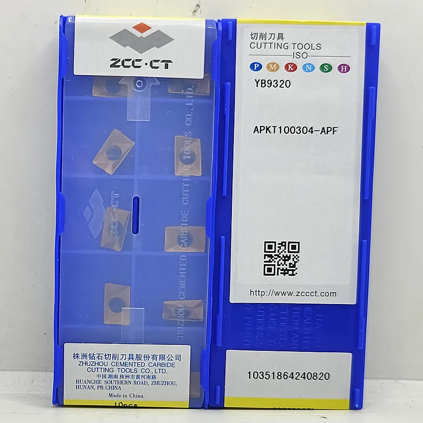 

APKT100304-APF YB9320 APKT100304-APF ZCC.CT APKT100304 CNC carbide inserts Milling inserts For Stainless steel 10pcs/box