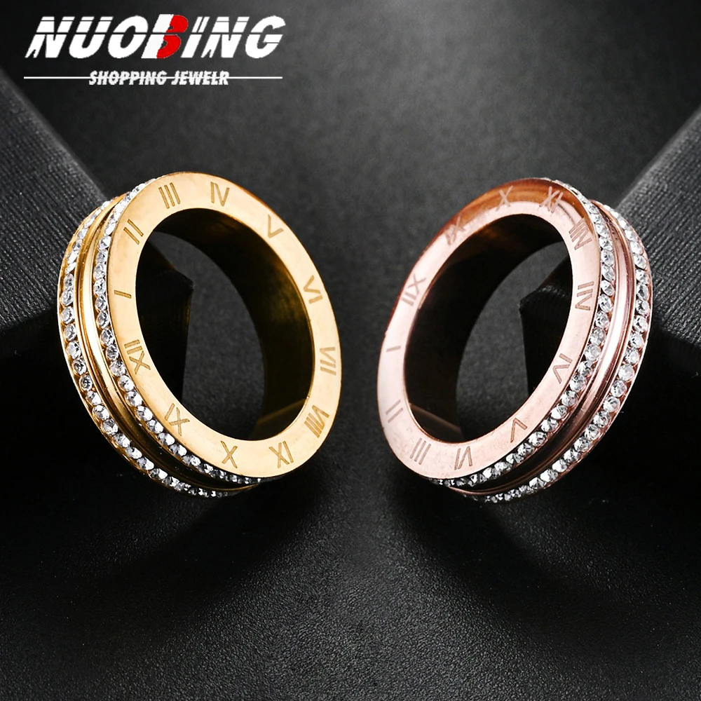 

New Roman Numerals Interlaced With Aaa Zircon Crystal Ring Woman'S Engagement Jewelry Gift Stylish Daily Accessories