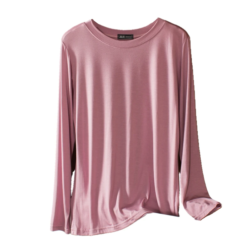 Slim Fit Modal Long Sleeve Base Shirt Women's Style  Color Versatile Top plus Size Spring Inner Wear T-Shirt Commute Fas...