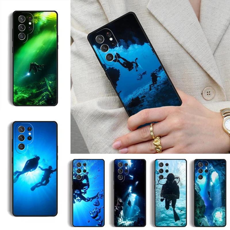 Scuba Diving Diver Phone Case for Samsung Galaxy S26 S25 Ultra S24 S23 S22 S21 Plus Note 10 Bumper Cover