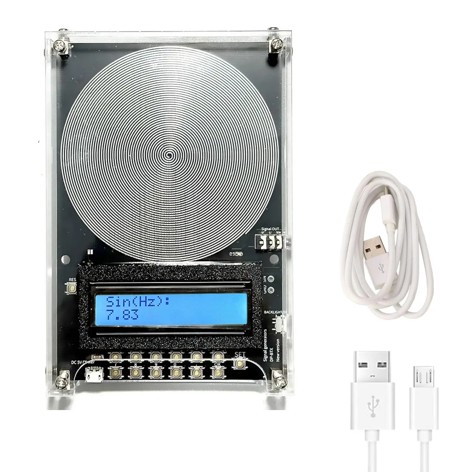 New 7.83Hz Schumann Waves Resonance Generator Ultralow Frequency Pulse Audio Resonator With acrylic case 0.01~100KHz Adjustable