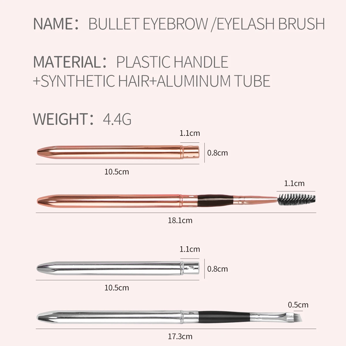 RANCAI 1 PCS Eyebrow Brush Professional Small Angled Brushes High Quality Eye brow liner Contour Eyelash Cosmetic Beauty Makeup