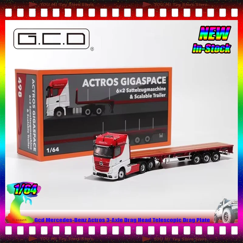 

Gcd 1:64 Mercedes-Benz Actros 3-Axle Die-Cast Models Alloy Miniature Customizable Simulation Drag Head Collectors And Toys Gifts