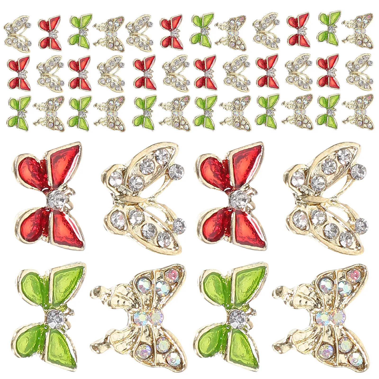 

40Pcs Butterfly Nail Charms Exquisite Color Small Size DIY Nail Decorations Manicure Gems for Women Party Christmas Wedding
