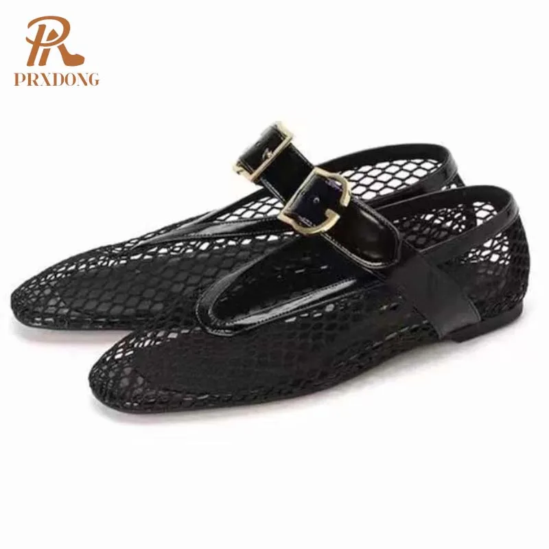 

New Woman Mary Janes Shoes Sexy Hollowing out Flats Heels Buckles Comfortable Casual Shoes Female Spring Summer Shoes Flats 45