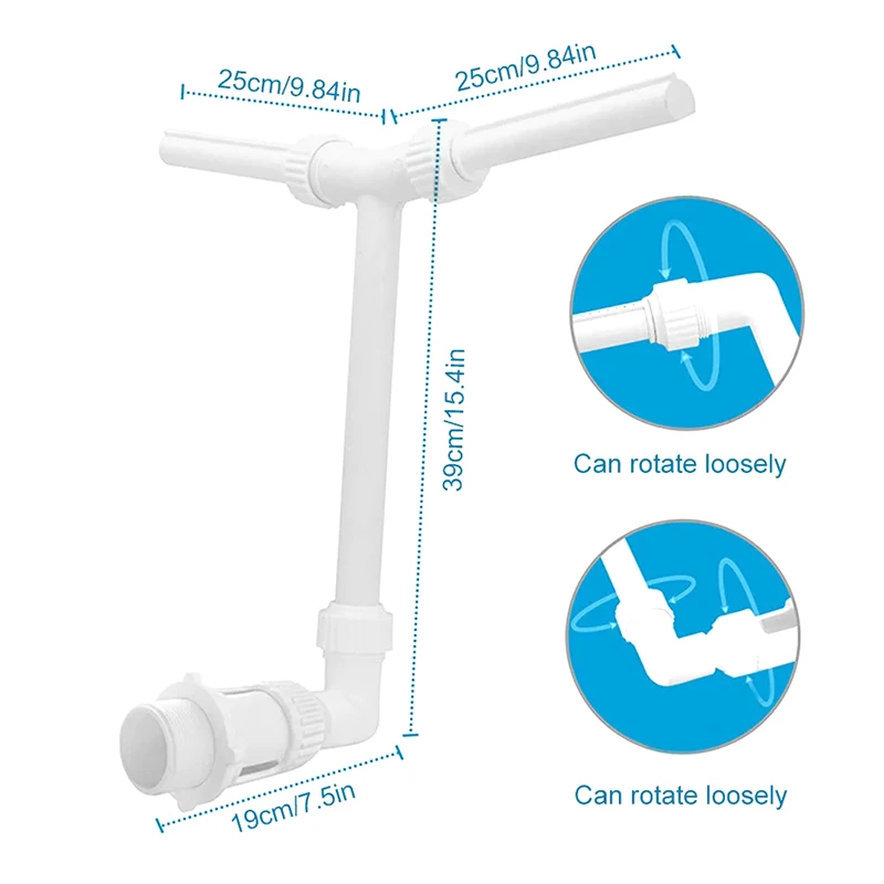 نافورة حمام السباحة على الشلال قابلة للتعديل، نافورة مياه رذاذ مزدوجة لتزيين حمام السباحة، ملحقات حمام السباحة
