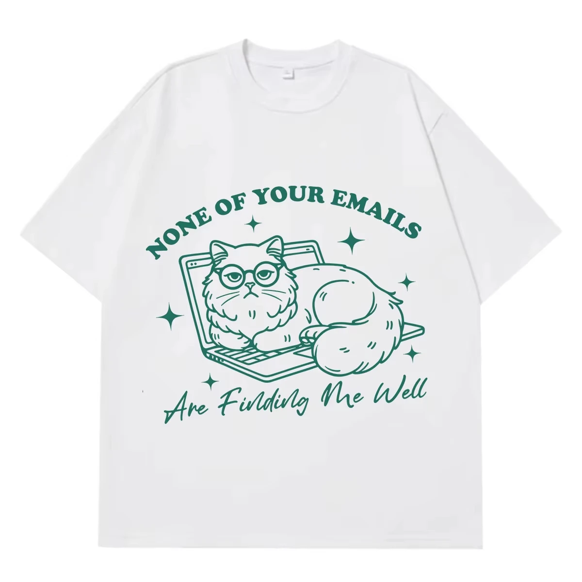 None of Your Emails Are Finding Me Funny Meme TShirt Men Women Aesthetic Trend T-shirt Short-sleeved Loose Casual Cotton T-shirt