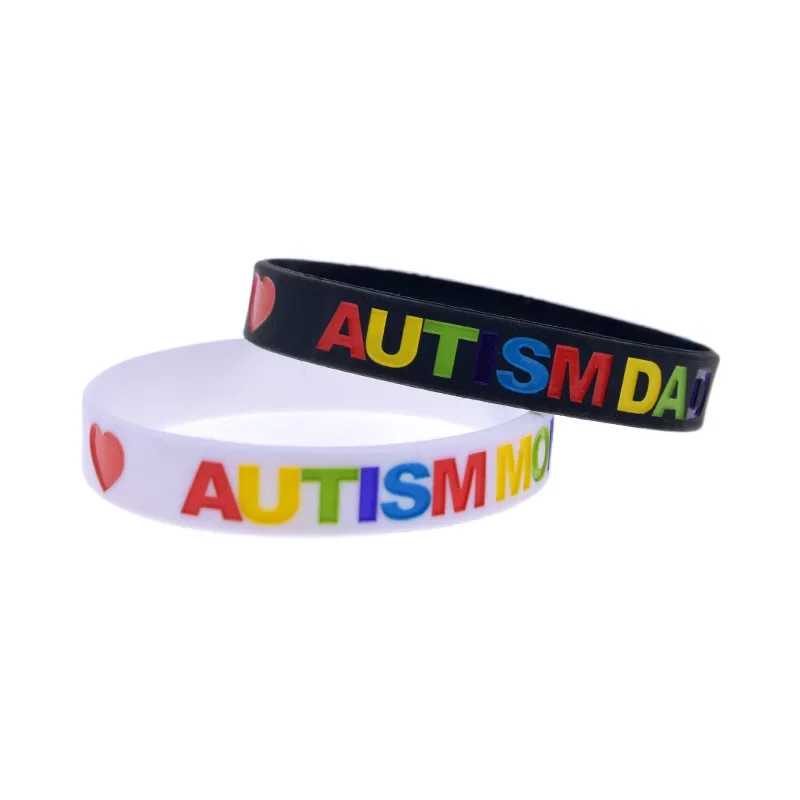 Autism Mom Dad Parent Acceptance Awareness Silicone Bracelet Autistic Support 2 Pcs