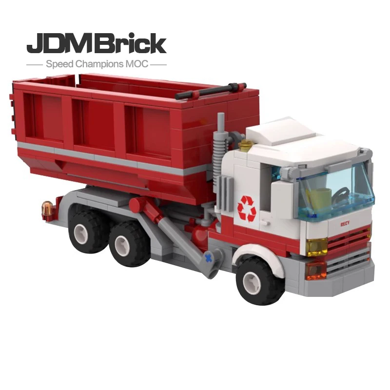 MOC-94056 puzzle building block creative toy engineering vehicle truck transport vehicle garbage truck children's assembly model