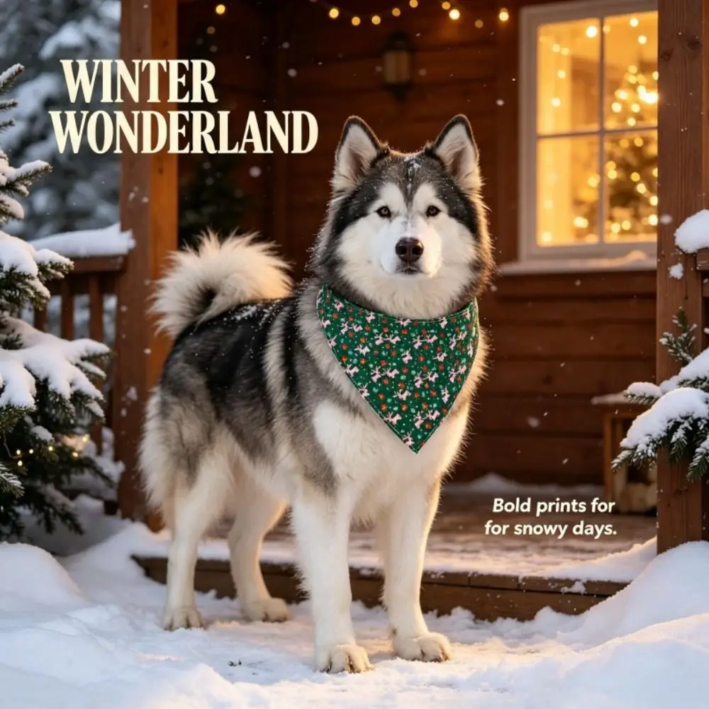 2pcs Portable Plaid Pattern Christmas Pet Bandana Adjustable Soft Kerchief Set Stylish Scarf Bibs Christmas Holiday